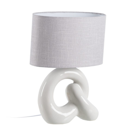 Lampa de masă din ceramică albă – bază în nod sculptural [1]