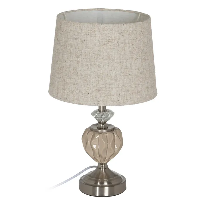 MEGA PROMOTII - Lampa bej-argintie moderna|Lampi de masa pentru decor de lux