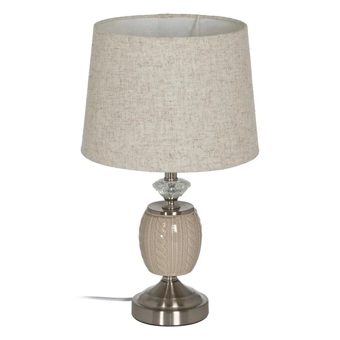 MEGA PROMOTII - Lampa ceramica bej-argintie|Lampi de masa pentru decoruri elegante