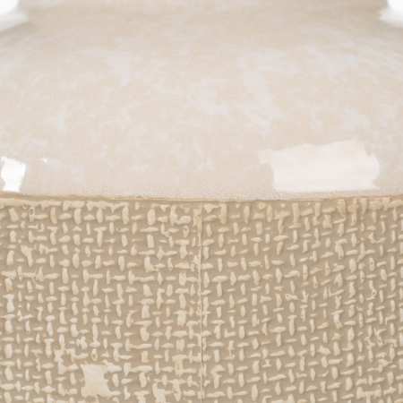 Lampa ceramica bej cu abajur bumbac pentru noptiera|Lampi naturale pentru interioare relaxate [5]