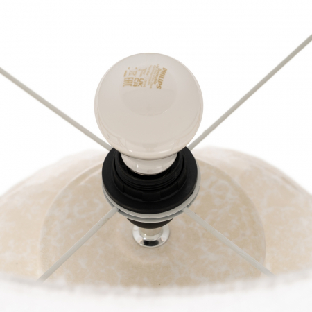 Lampa ceramica bej cu abajur bumbac pentru noptiera|Lampi naturale pentru interioare relaxate [4]