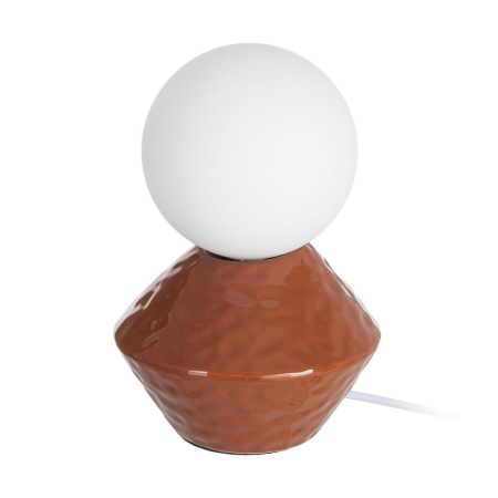 Corpuri de iluminat - Lampă de masă din ceramică teracotă cu glob din sticlă