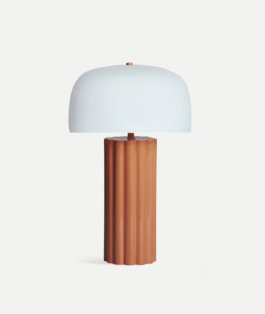 Lampa de podea, Lampadare - Lampă masă fier teracotă alb TRESA – titlu imagine principală