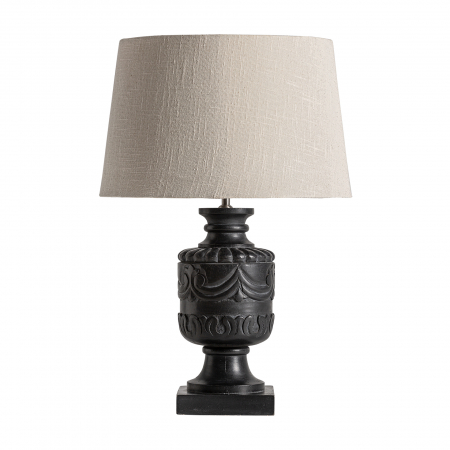 Corpuri de iluminat - Lampa masa provensala mango negru alb|Lampi rustice moderne