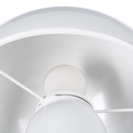 Lampa de masă din metal alb tip ciupercă lucios – proporții echilibrate [4]
