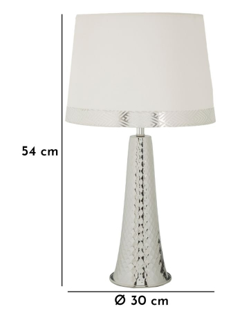 Lampă metal argintiu cu abajur [6]