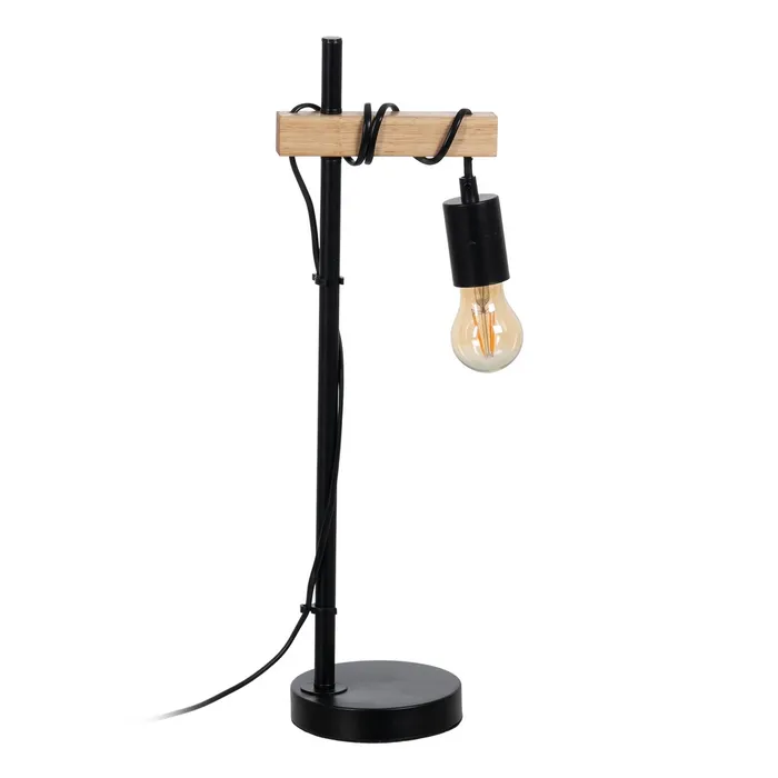 Corpuri de iluminat - Lampă de masă modernă lemn și metal|Corpuri de iluminat pentru birou