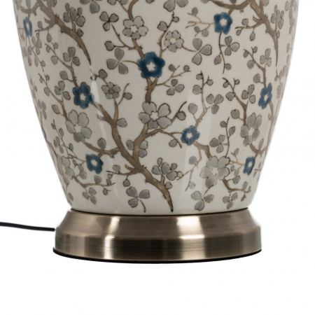Lampa alb-gri portelan cu abajur neutru pentru decor nordic|Lampi ambientale elegante pentru interioare naturale [7]