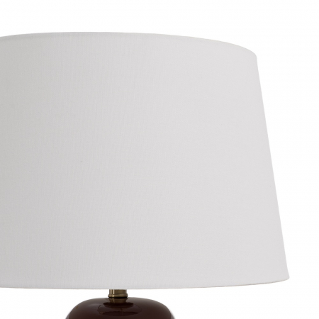 Lampa portelan alb-maro cu abajur in pentru noptiera|Lampi decorative pentru iluminat stilat [2]