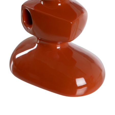 Lampa de masă din rășină teracotă – abajur din in cilindric [6]
