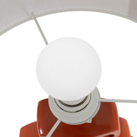 Lampa de masă din rășină teracotă – abajur din in cilindric [3]