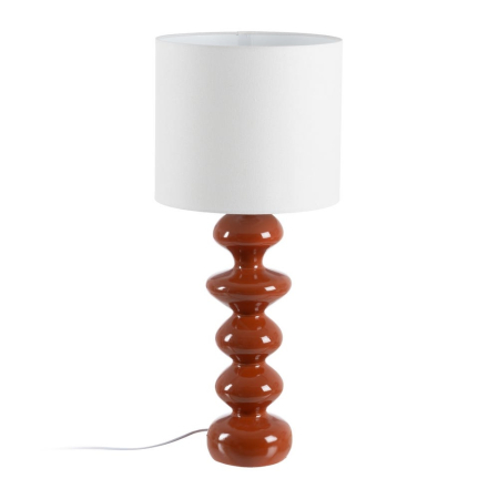 Colectia noua - Lampa de masă din rășină teracotă – picior totem lucios