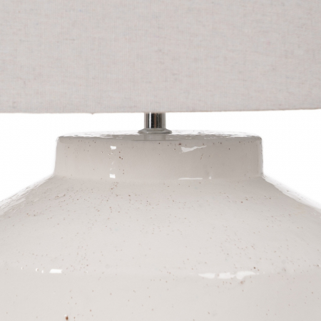 Lampa din teracota alba cu abajur in pentru iluminat cald|Lampi rustice pentru decoruri naturale [3]