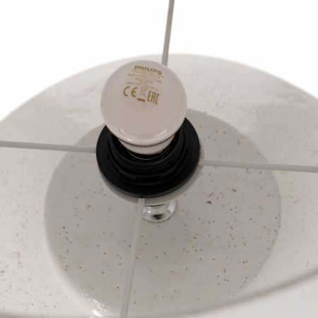 Lampa din teracota alba cu abajur in pentru iluminat cald|Lampi rustice pentru decoruri naturale [4]