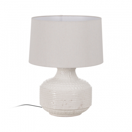 Corpuri de iluminat - Lampa teracota alba pentru iluminat cald|Lampi cu textura naturala pentru decor autentic