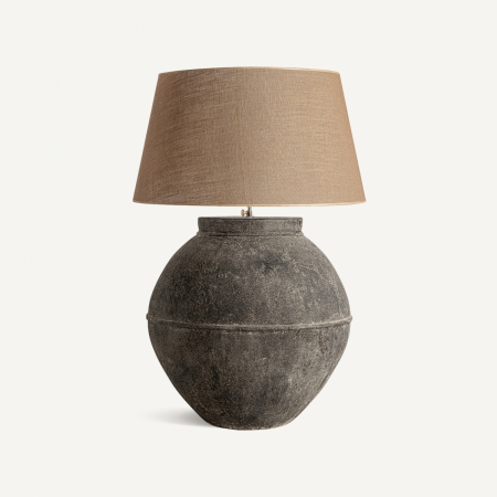 Corpuri de iluminat - Lampa masa contemporana teracota si iuta|Lampi decorative