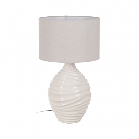 Lampa ceramica alba inalta pentru decor simetric|Lampi decorative pentru interioare moderne