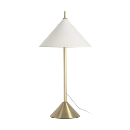 Iluminat in Stil Glam - Lampă de masă înaltă din metal auriu cu abajur din stofă albă