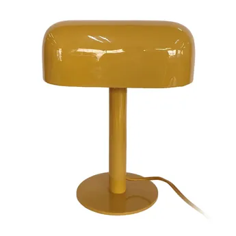 Veioze, Lampi de Birou - Lampă de masă ocru din metal emailat cu design minimalist