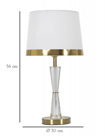 Veioza eleganta alba cu detalii aurii CreativDeco [5]