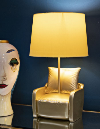 Veioza Midcentury galbena lampa de noptiera CreativDeco [5]