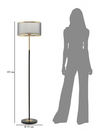 Lampa podea abajur dublu alb gri CreativDeco [5]