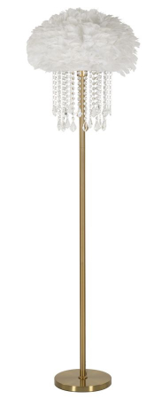 Lampa de podea, Lampadare - Lampa de podea aurie abajur alb CreativDeco