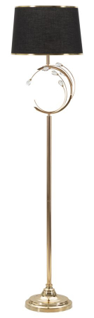 Lampa de podea, Lampadare - Lampa de podea aurie abajur negru CreativDeco