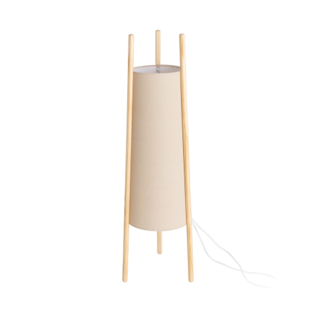Lampa de podea, Lampadare - Lampă de podea bej cu structură din lemn