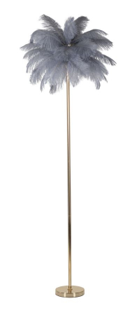 Lampa de podea, Lampadare - Lampa podea pene gri living CreativDeco