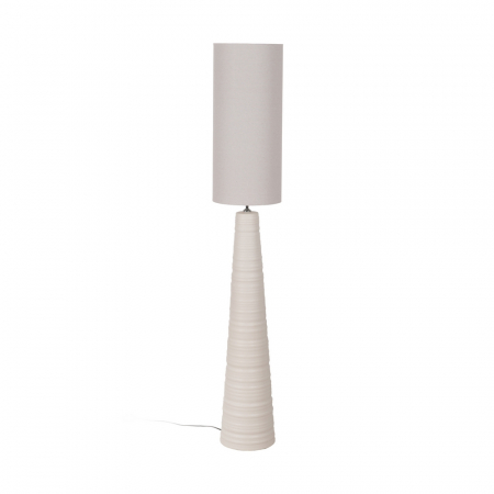 Veioze, Lampi de Birou - Lampa podea alba ceramica cu abajur in|Lampi inalte naturale pentru decor relaxant