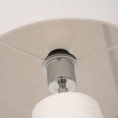 Lampa podea alba ceramica cu abajur in|Lampi inalte naturale pentru decor relaxant [4]