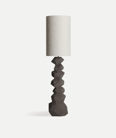 Lampa de podea, Lampadare - Lampă de podea din ceramică gri cu abajur textil off-white Pedra