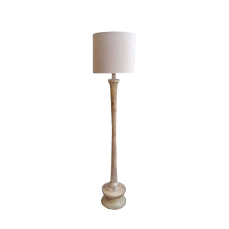 Lampa de podea, Lampadare - Lampă de podea lemn natural textil bej vicente