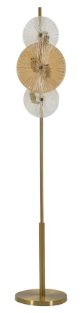 Lampa de podea, Lampadare - Lampă de podea auriu cu discuri din sticlă texturată Osaka