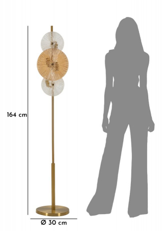 Lampă de podea auriu cu discuri din sticlă texturată Osaka [7]