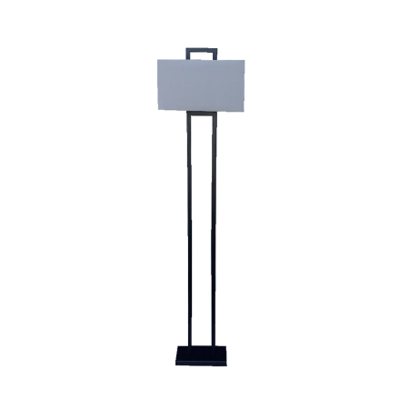 Lampa de podea, Lampadare - Lampă de podea metal textil negru gri modernă