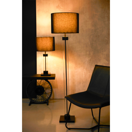 Lampă de podea metal sticlă fumurie negru moderna [1]