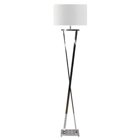 Lampa de podea, Lampadare - Lampă de podea oțel argintiu textil alb kelsie