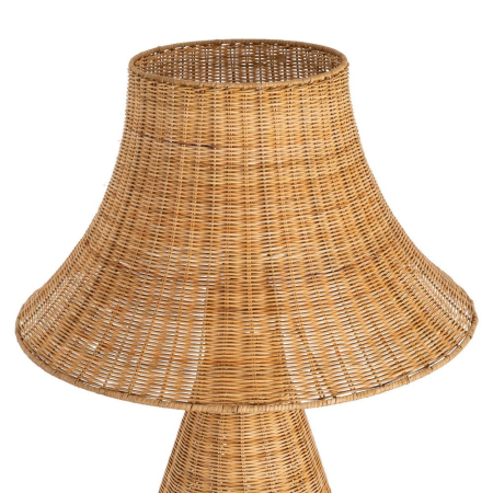 Lampă de podea din ratan natural cu abajur clopot și bază vas – fotografie produs principal [2]