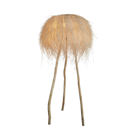 Lampa de podea, Lampadare - Lampă de podea ratan lemn natural moderna