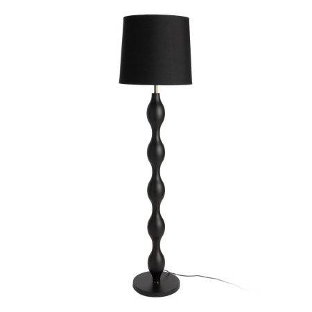 Lampa de podea, Lampadare - Lampă de podea neagră cu picior decorativ ondulat