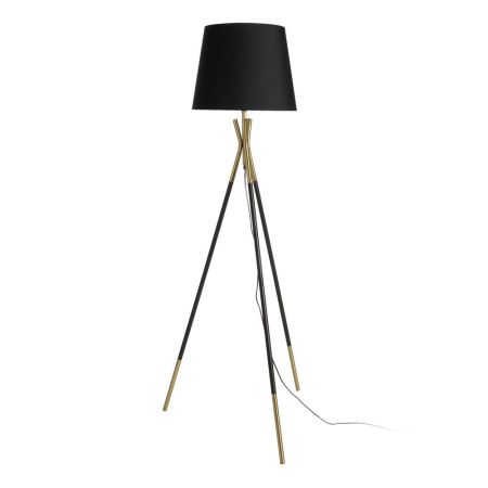 Lampa de podea, Lampadare - Lampă de podea neagră și aurie cu trepied metalic