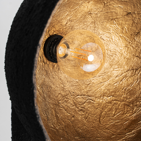 Lampa de podea sculpturala din rasina neagra cu interior placat auriu si silueta alungita Lierop 41x32x163 cm [4]