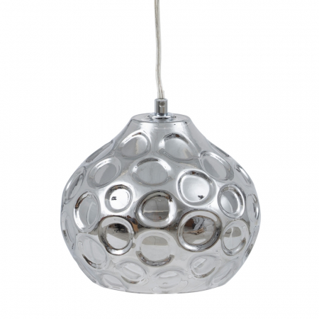 Lustre, Lampi suspendate - Lustră Sticlă și Fier CreativDeco - Iluminat Modern cu Finisaj Argintiu