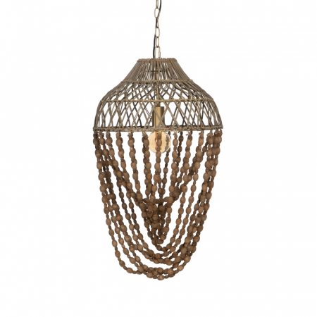 MEGA PROMOTII - Lustra suspendata ratan si margele CreativDeco - Design elegant pentru interioare