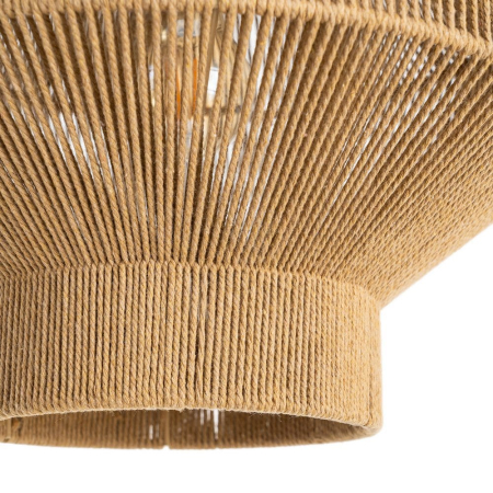 Lampă de tavan din sfoară de hârtie naturală – abajur tip lanternă geometrică pe structură metalică [3]