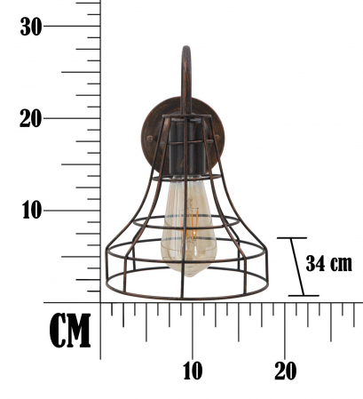 Lampa perete Industry A, metal negru - creativdeco.ro [6]