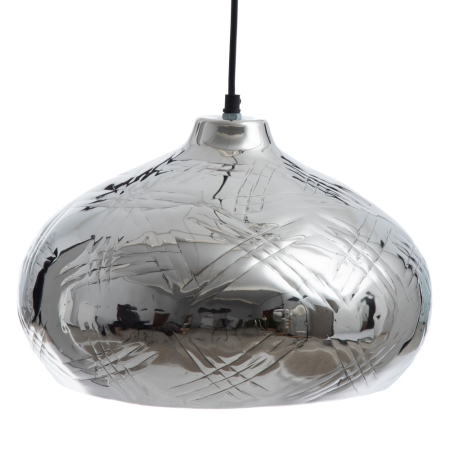 Lustre, Lampi suspendate - Lampă suspendată din aluminiu argintiu cu textură gravată