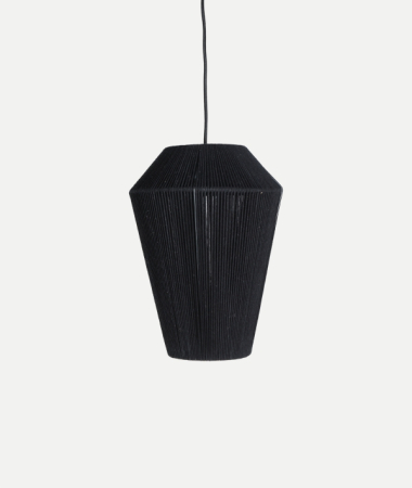 Lustre, Lampi suspendate - Lampă suspendată din bumbac negru cu structură din metal – pendul textil geometric negru
